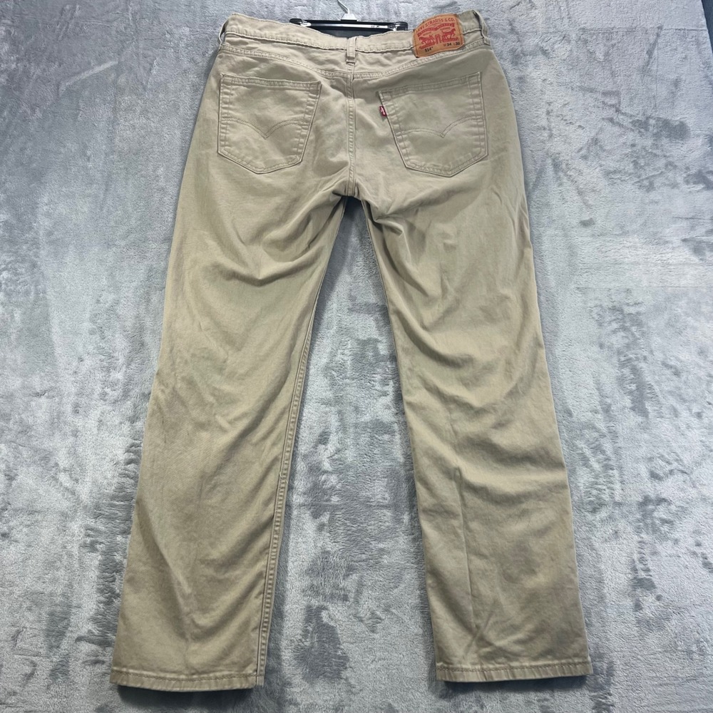 LEVI'S 514 Straight Pants‎ Mens 34x30 Tan Khaki Stretch 00514-1865 Modern Cotton